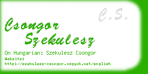 csongor szekulesz business card